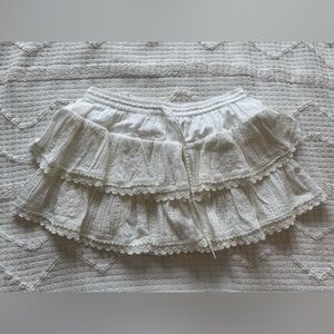 Muche et Muchette White Lace Tiered Skirt